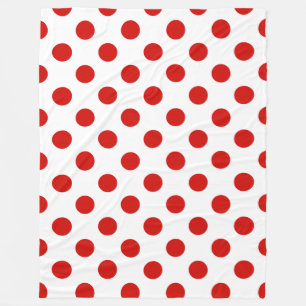 Couverture Polaire Pois rouges et blancs