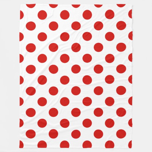 Couverture Polaire Pois rouges et blancs (Devant)
