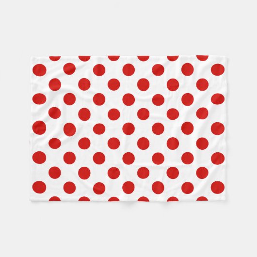 Couverture Polaire pois rouges et blancs (Devant (Horizontal))