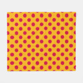 Couverture Polaire Pois rouges sur jaune (Devant (Horizontal))