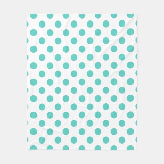 Couverture Polaire Pois turquoise (Devant)
