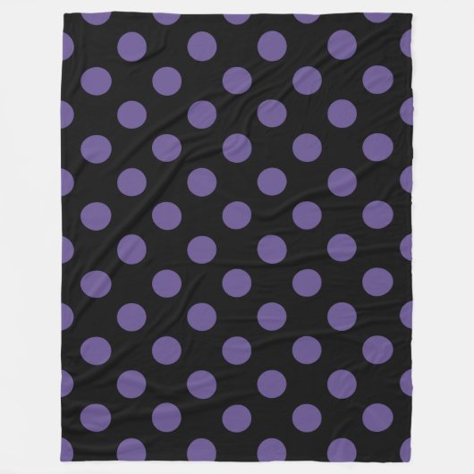 Couverture Polaire Pois ultra violets en noir (Devant)