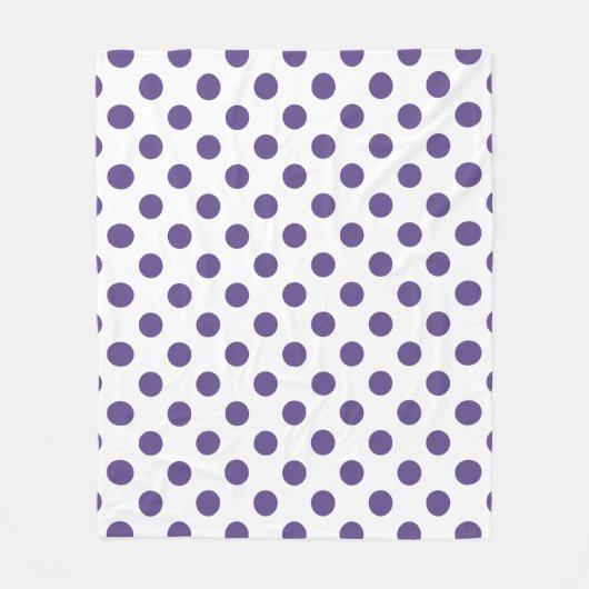 Couverture Polaire Pois ultra violets sur blanc (Devant)