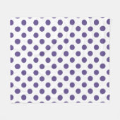 Couverture Polaire Pois ultra violets sur blanc (Devant (Horizontal))