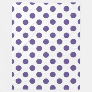 Couverture Polaire Pois ultra violets sur blanc