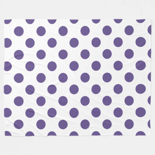 Couverture Polaire Pois ultra violets sur blanc (Devant (Horizontal))