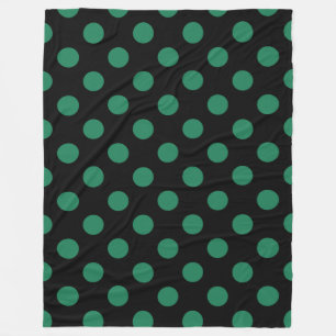 Couverture Polaire Pois vert et noir