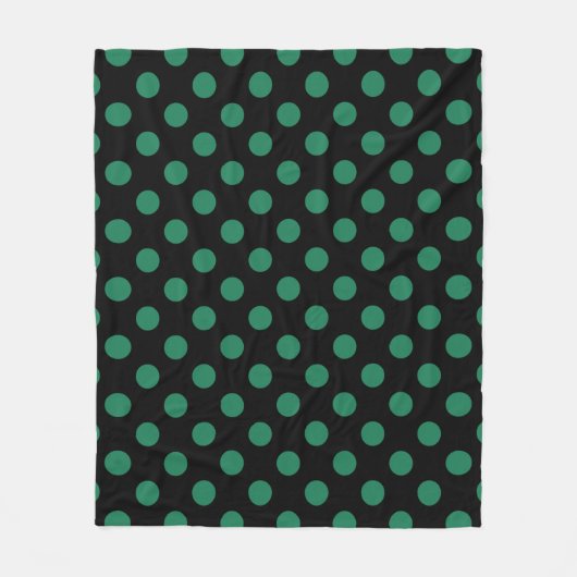 Couverture Polaire Pois vert et noir (Devant)