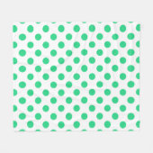 Couverture Polaire Pois verts et blancs (Devant (Horizontal))