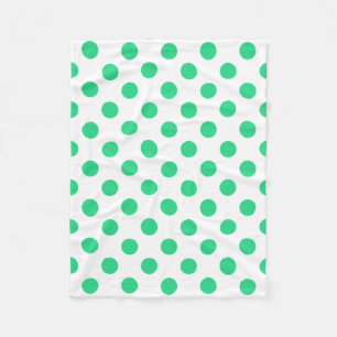 Couverture Polaire Pois verts et blancs