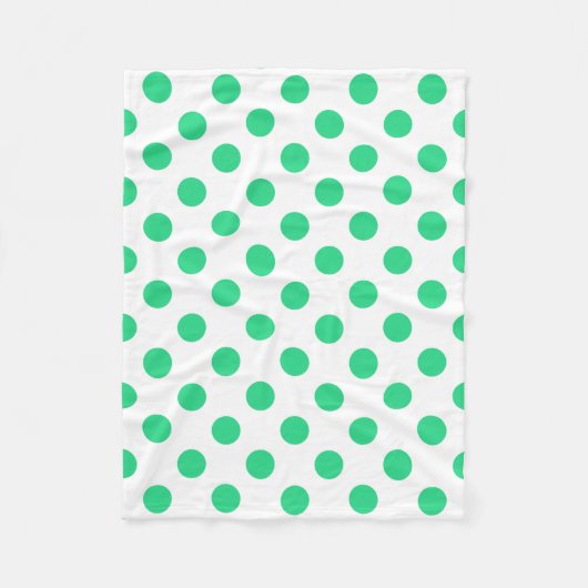 Couverture Polaire Pois verts et blancs (Devant)