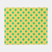 Couverture Polaire Pois verts sur jaune (Devant (Horizontal))