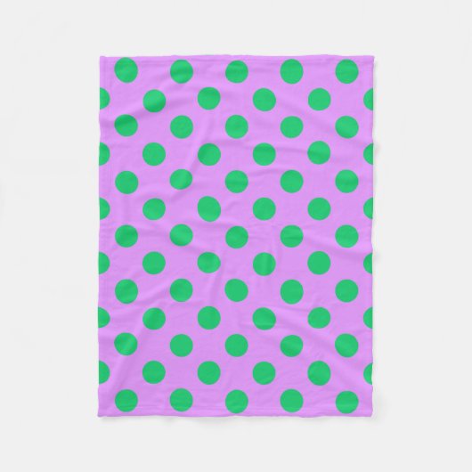 Couverture Polaire Pois verts sur lilas (Devant)