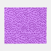Couverture Polaire Pois violets de lavande (Devant (Horizontal))