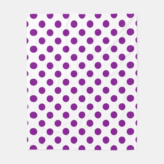 Couverture Polaire Pois violets et blancs (Devant)