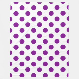 Couverture Polaire Pois violets et blancs