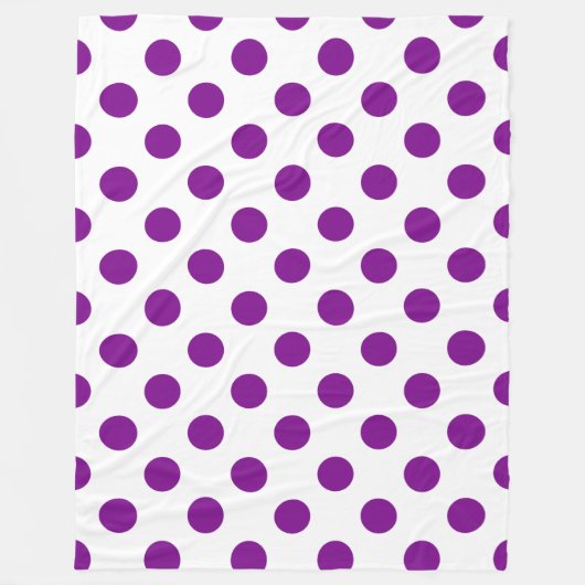 Couverture Polaire Pois violets et blancs (Devant)