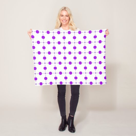 Couverture Polaire Pois violets, Motif à points Polka, points, pointi (En situation)