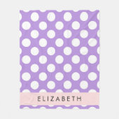 Couverture Polaire Pois violets, Motif Pointe Polka, Votre Nom (Devant)