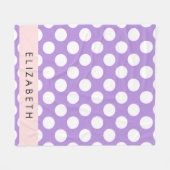 Couverture Polaire Pois violets, Motif Pointe Polka, Votre Nom (Devant (Horizontal))