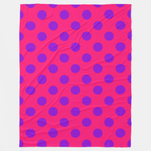 Couverture Polaire Pois violets sur cerise