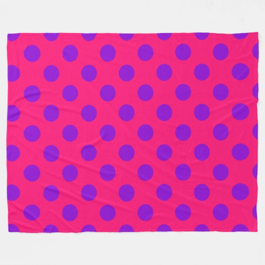 Couverture Polaire Pois violets sur cerise (Devant (Horizontal))