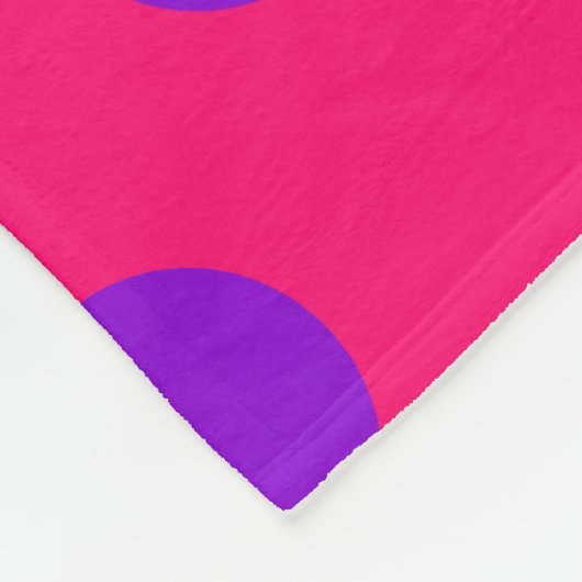 Couverture Polaire Pois violets sur cerise (Coin)
