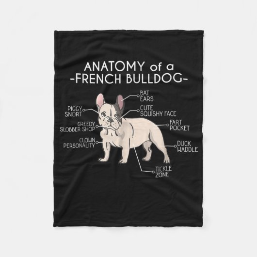 Couverture Polaire Poison de Frenchie | Anatomy of A French Bulldog (Devant)