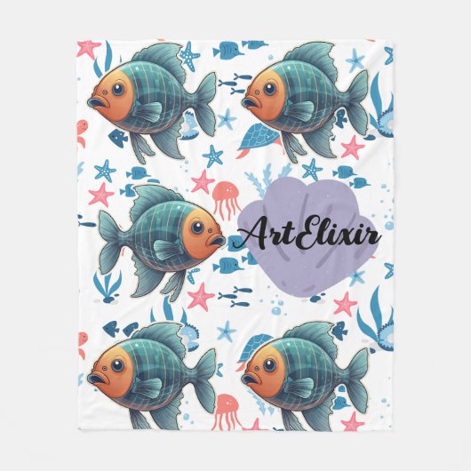 Couverture Polaire Poisson à rayons X sous la mer Imprimer (Devant)