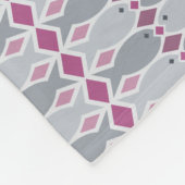 Couverture Polaire Poisson affamé Gris et Motif rose Blanche polaire (Coin)