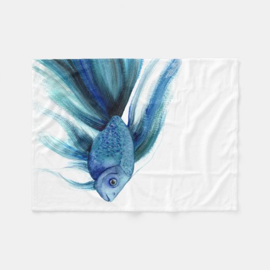 Couverture Polaire Poisson Bêta Bleu (Devant (Horizontal))