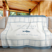 Couverture Polaire Poisson Bleu de la Maison de Lac Plaid Classable