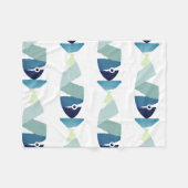 Couverture Polaire Poisson bleu de natation Abstraite (Devant (Horizontal))