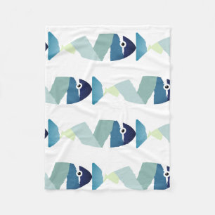 Couverture Polaire Poisson bleu de natation Abstraite