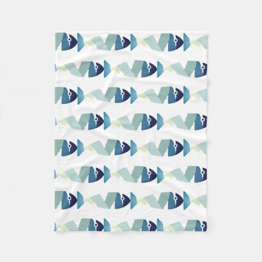 Couverture Polaire Poisson bleu de natation Abstraite (Devant)