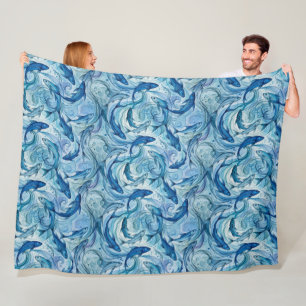 Couverture Polaire Poisson Bleu Mystique Flowing Harmony