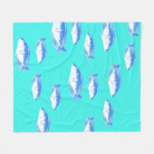 Couverture Polaire Poisson bleu turquoise (Devant (Horizontal))