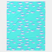 Couverture Polaire Poisson bleu turquoise (Devant)