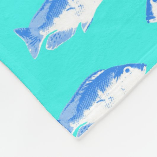 Couverture Polaire Poisson bleu turquoise (Coin)