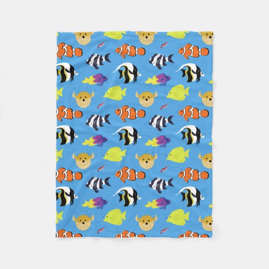 Couverture Polaire Poisson clown et amis (Devant)