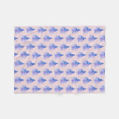 Couverture Polaire Poisson combattant bleu aquarelle (Devant (Horizontal))