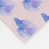 Couverture Polaire Poisson combattant bleu aquarelle (Coin)