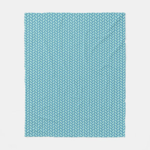 Couverture Polaire Poisson Cuvette Aqua Blue Fleece Blanche