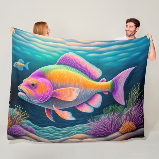 Couverture Polaire Poisson de calcaire coloré (En situation)