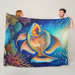 Couverture Polaire Poisson de calcaire coloré