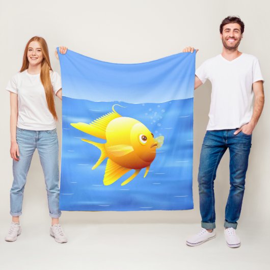 Couverture Polaire Poisson d'or (En situation)