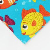 Couverture Polaire Poisson et crabes en cartons clairs (Coin)