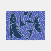 Couverture Polaire Poisson Gras Baignade Océan Bleu Pêche (Devant (Horizontal))