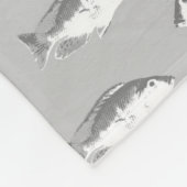 Couverture Polaire Poisson gris monochrome (Coin)