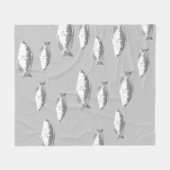 Couverture Polaire Poisson gris monochrome (Devant (Horizontal))